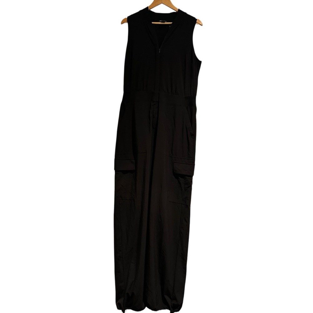 Athleta Brooklyn Heights Wide Leg Jumpsuit Black Size 12 T